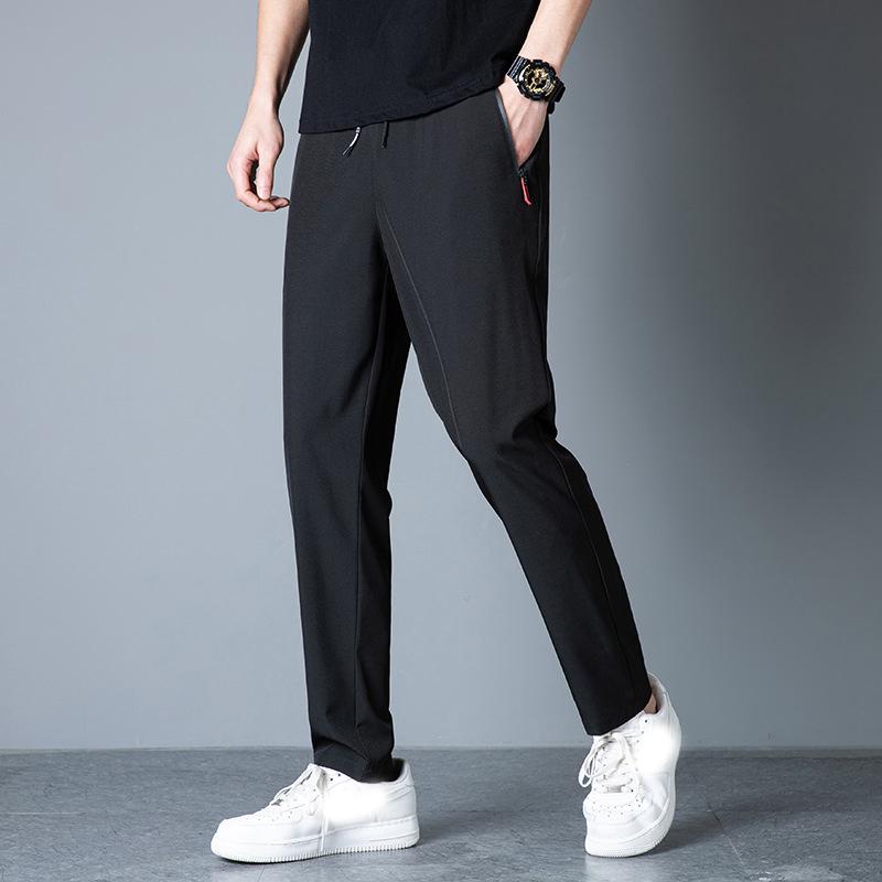 Men's Casual Pants Stretch Elastic Waist Jogger Korean Classic Blue Black Gray Male Brand Trousers Plus Size