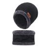 Men's Winter Knitted Wool Hat with Velvet Lining and Scarf for Ear Protection
