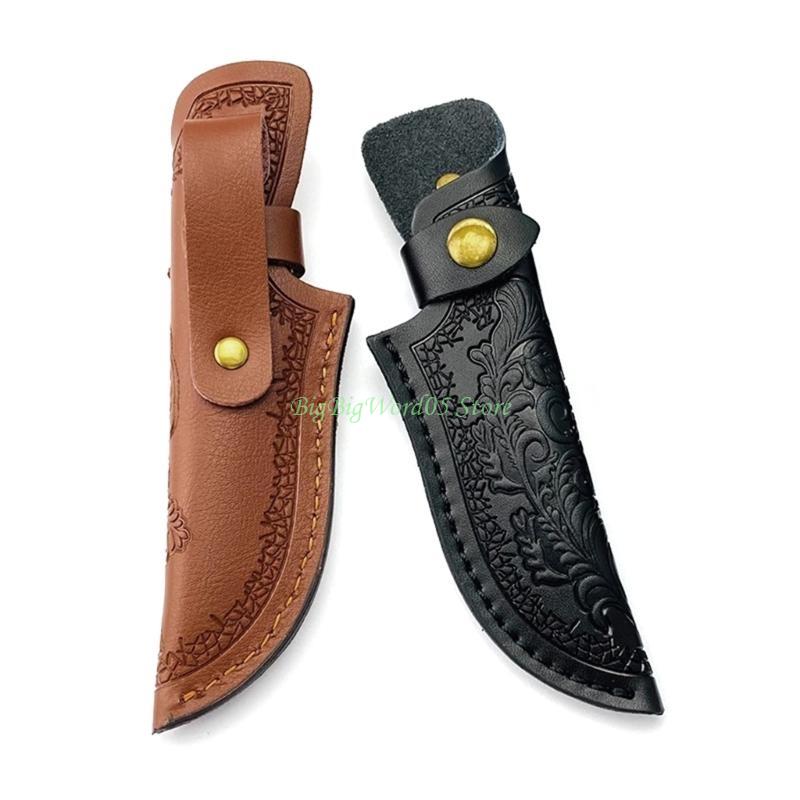 24TE Leder Messerholster Handgefertigt Gerade Messerholster Gürtelschlaufe Etui Halter