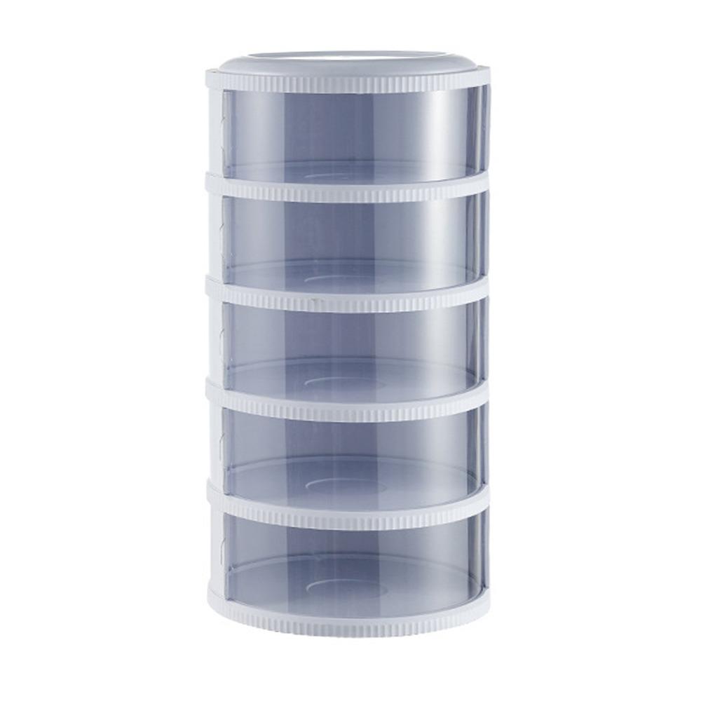 

Stackable Food Keeper Transparent Multi Layer Food Cover Food Serving Tray for Dishes Storage White 5 Layer