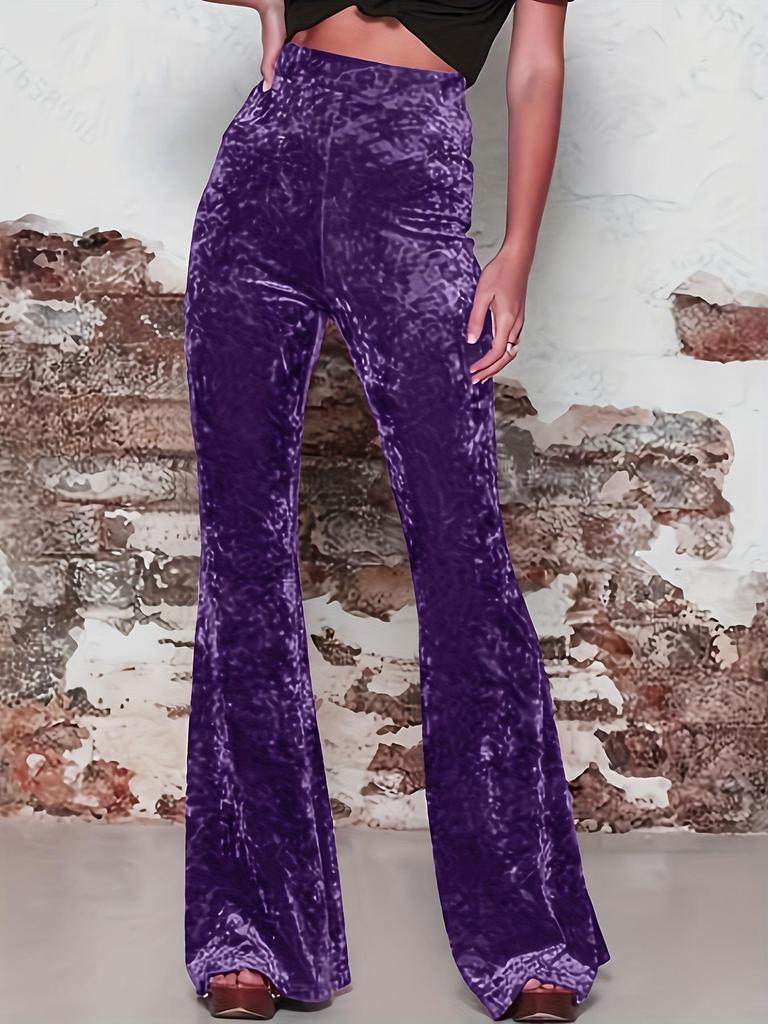 2026 Spring/Autumn Women's High-waisted Micro-flare Velvet Trousers - European & American Fashion