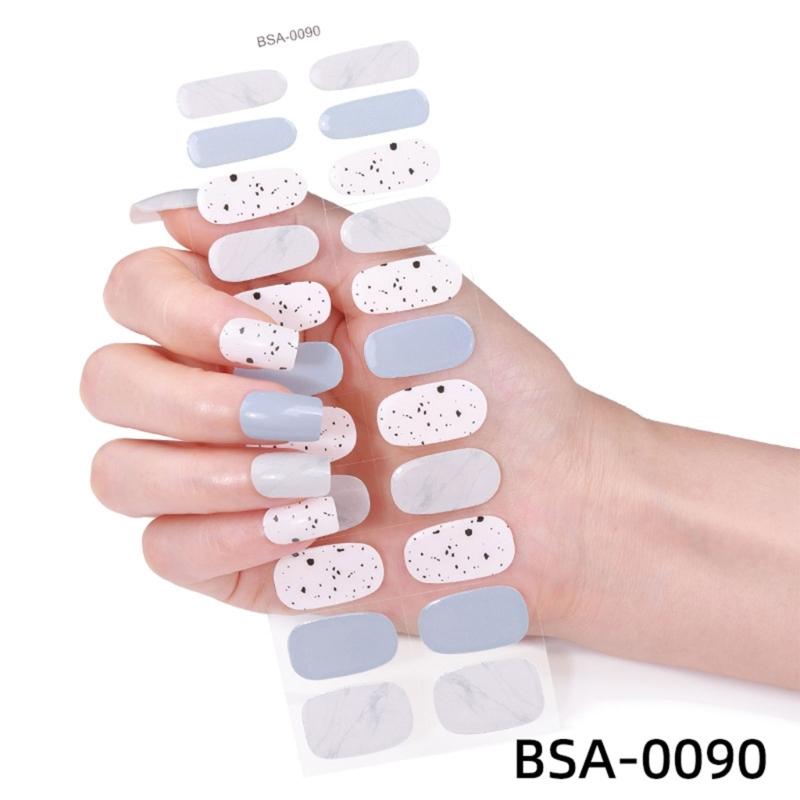 Wearable Gels Nails Wraps Cured Gels Nails Stickers French Styles Gels Nails Strips Nails Art Decortions for Party