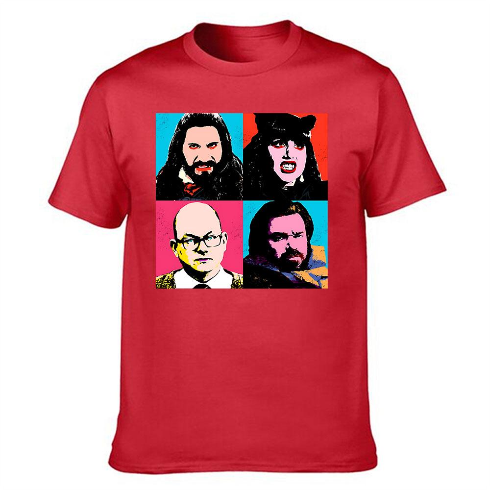 Unisexs Cotton Short Sleeve Tshirt What We Do In The Shadows Pop Art Print Casual Daily Wear Tee For Movie Fans
