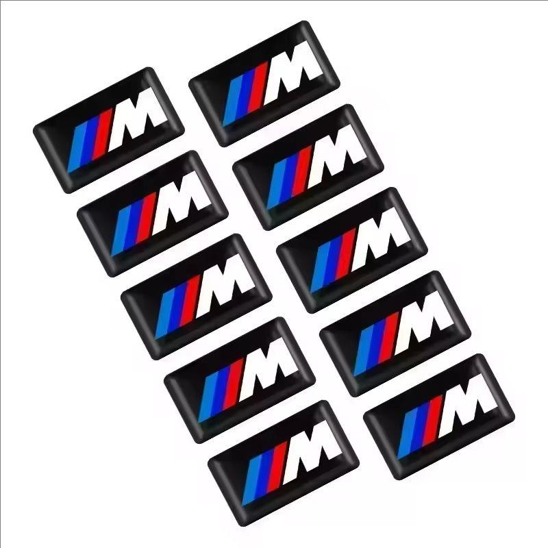For BMW  E84 25/10pcs M Logo Car Steering Wheel Hub Caps Center Emblem Badge Sticker For BMW M E34E36 E60 E90 E46 E39 E70 F10 Motorcycle Decal