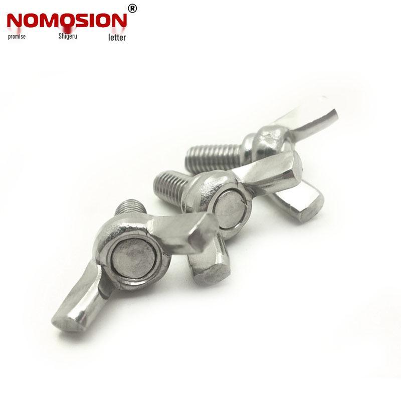 304 Stainless Steel M5 Butterfly Wing Bolt, Hand-Tightening, Sheep Horn Shape, 10x12mm