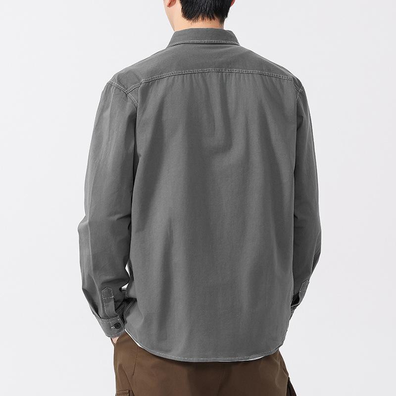 New Spring Solid Color Shirt for Men Re-stylish Casual Cotton Shirt