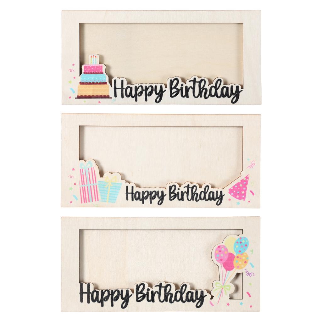 Birthday Wooden Wallet  Birthday Cash Wallet Gift Happy Birthday Party Decoration Kids Adult Birthday Party Supplies Favor