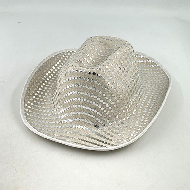 Vierfarbiger LED-Leuchtcowboyhut für Bühne & Halloween-Party