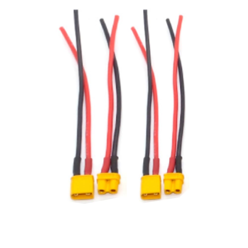 

Yiqigou 2 Pairs Amass XT30U Plug Male to Female Connector Adapter with 5.9-inch 18AWG Silicone Wire