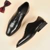 Lace-up New Spring Genuine Leather Brogue Business Formal Wear Leather Shoes Men's British Style Youth Wedding Shoes Tide