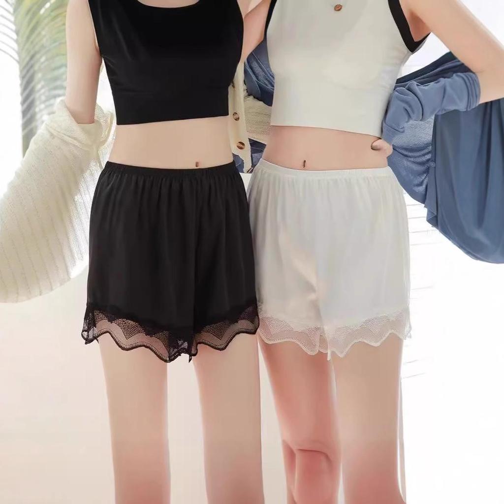 Lace Anti-Exposure Three-Quarter Summer Pajama Shorts for Women