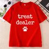 Playful Treat Dealer TShirt Paw Print Design T Shirt Casual Round Neck Printed TShirts for Unisex and Unisex Dog Lover Clothes