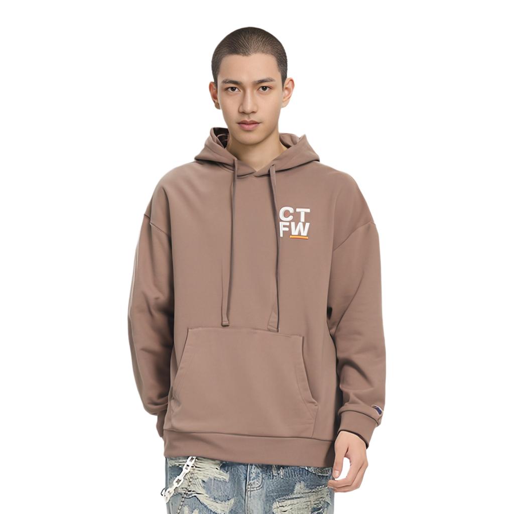 Li Ning Sweatshirts Men's Tan Hooded Moderate Regular AWDQB67-4