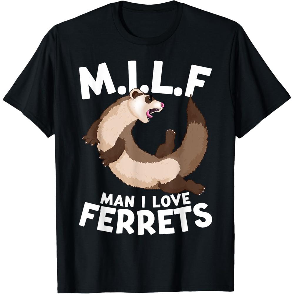 MILF Man I Love Ferrets Funny Ferret Pun Parody T Shirt XXL