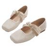 Sheepskin version~ Mary Jane shoes spring and autumn evening evening breeze gentle one pedal lazy with skirt woolen single shoes women's flat bottom