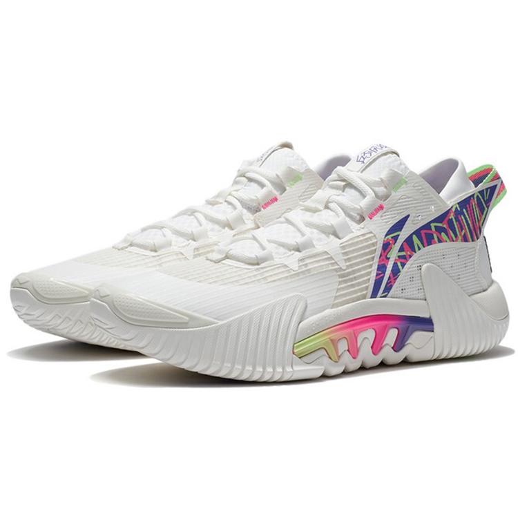 New LiNing Badfive 2 Low The Soldier Does Not Tire Of Deceit. Rebound Low top Performance Basketball Shoes Men's Ecru ABFT029-4