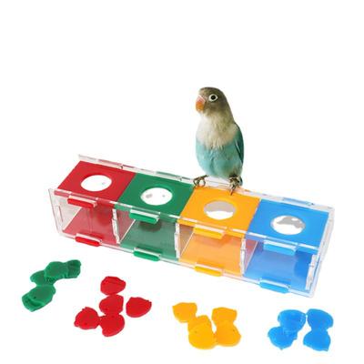 Caixa de Moedas Separação de Cores Papagaio Educacional Tesouro de Pássaro Brinquedo Interativo de Mesa Acessórios para Pássaros