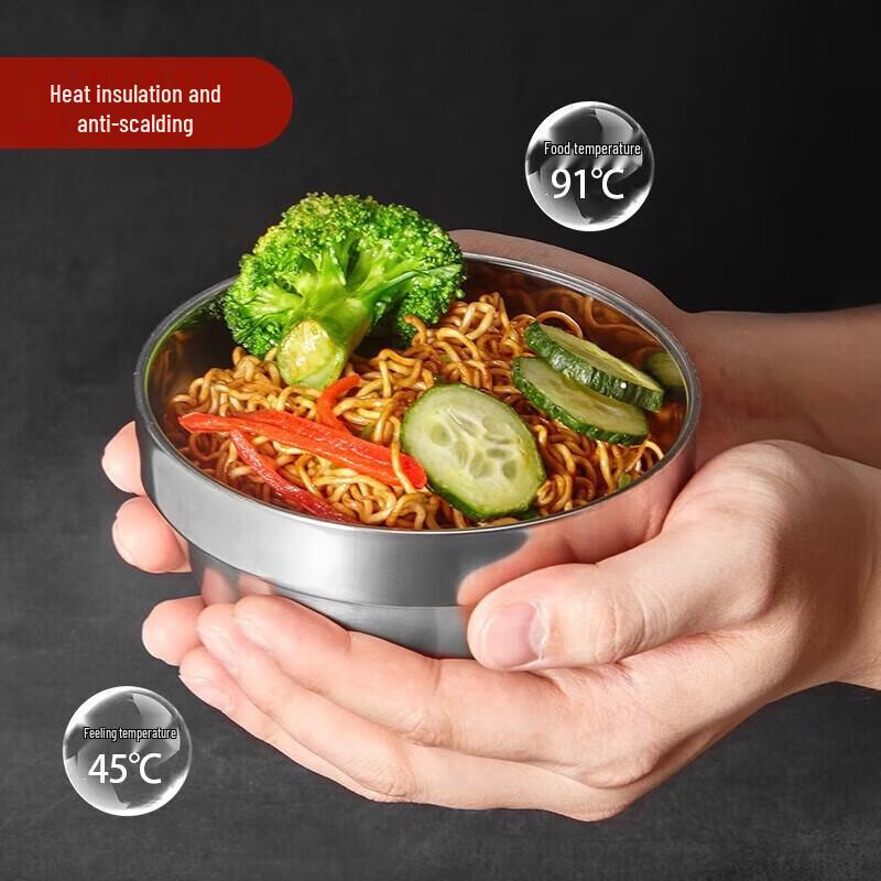 MAXCOOK 304 Stainless Steel Double-Layer Insulated Bowl