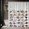 Crayon Shin-Chan & Friends & Shiro Night Forest Firefly Adventure Scene 2D Print Waterproof Shower Curtain, Mysterious Purple &
