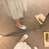 Fashion Hot Selling 2025 Silver Mary Jane Flat Shoes Women's Spring New Sle Hollow out Design Ultrafine Fiber Lined round Toe Flats