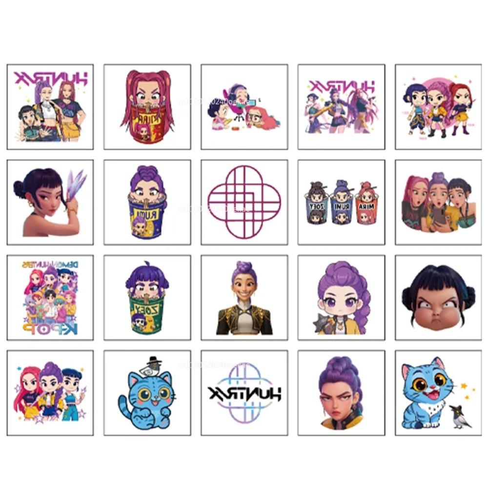 20 Stück Cartoon Kpop Dämonenjäger Rumi Kang Temporäre Tattoo Aufkleber Set Rumi Tattoo Party Geschenke für Fans