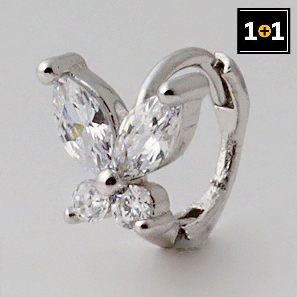 (1+1) Fashion Butterfly Ring Piercing One Side Sale