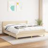 3130454 vidaXL Divan Bed with Mattress Cream 180x200 Cm Fabric
