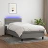 VidaXL Slatted Bed Base with Mattress and LED, Upholstered Bed, Single Bed, Adult Bed for Interior Bedroom, 3133206