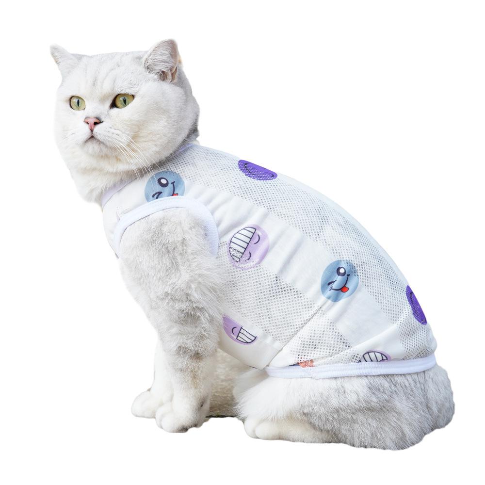 Pet It To Prevent Hair Loss Cat Clothes Summer Thin British Short Muppet Blue Cat Pet Hollow Vest