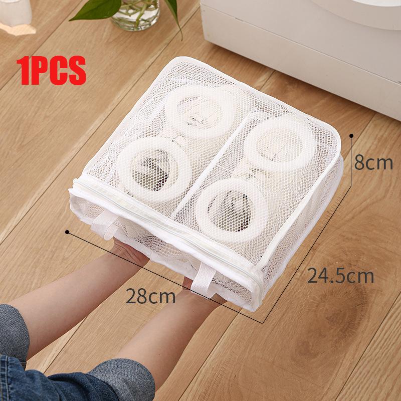 

Portable Shoe Washing Bag Mesh Washing Machine Shoes Bag Anti-Deformation Zipper Laundry Bag for Travel Shoes Clothes Storage