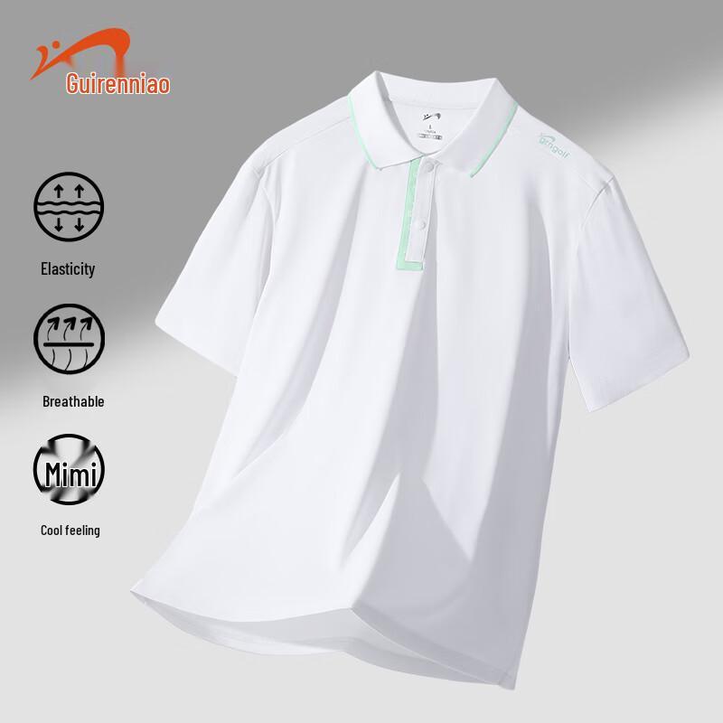 Guirenniao Men s Summer Ice Silk Polo Shirt M