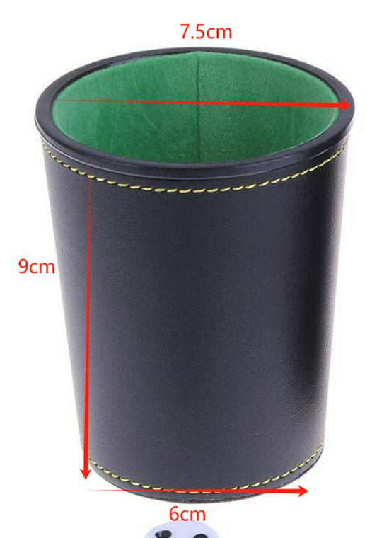 Double-Layer Leather Dice Cup with Custom Velvet Lining - Silent Game Entertainment Holder