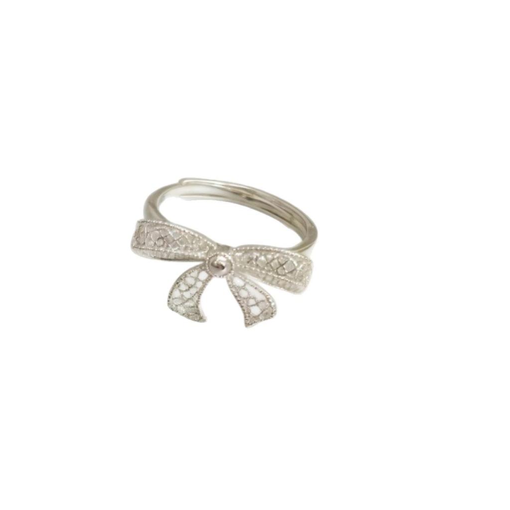 Sweet Bow Adjustable Open Ring for Women - Elegant & Fashionable Index Finger Accessory