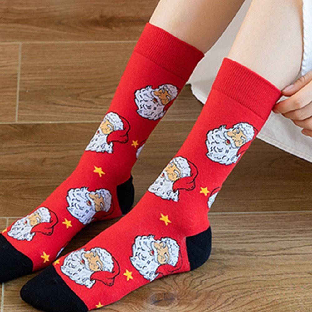 

Смешные снежинки сосна лось Харадзюку женские короткие носки рождественские носки чулочно-носочные изделия хлопковые носки