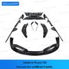 Compatible with McLaren 720S: BS Black Sail Carbon Fiber Front/Rear Lips, Side Skirts, Rear Wing, Fender, and Door Trim Strips.