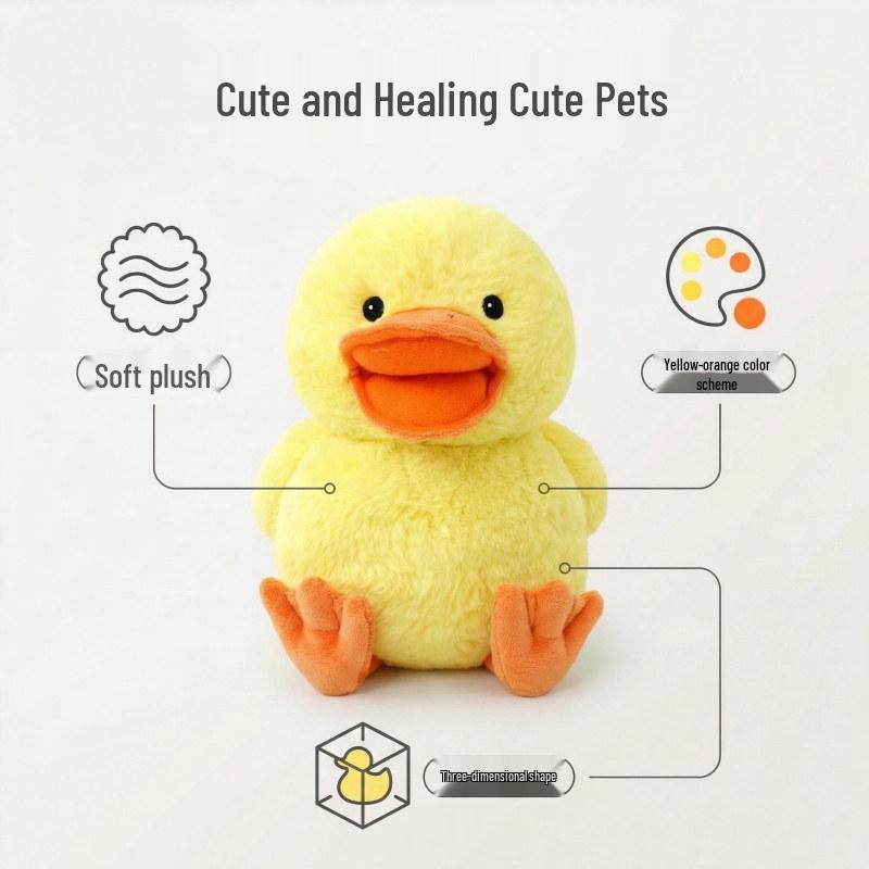 Cute Yellow Duck Plush Toy Doll with Simulated Call