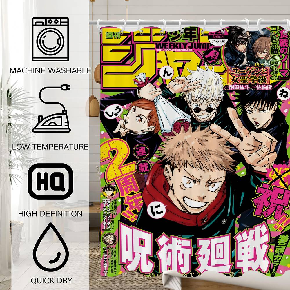 J-Jujutsues Japan Anime K-Kaisenes Waterproof Fabric Shower Curtain Bathroom Decoration Curtain Home Shower Curtain