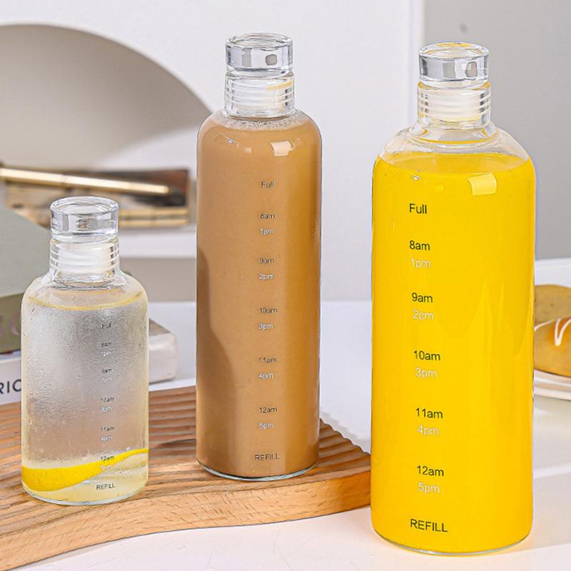 High-Temp Resistant Borosilicate Glass Drink Bottle Graduated Water Cup For Daily Hydration
