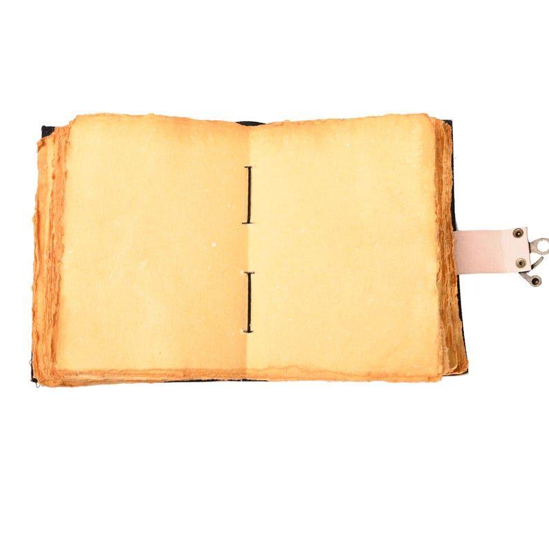 Leather Journal-Handmade Deckle Edge Paper, leather Half Moon journal, handmade Journals,Handcrafted Books