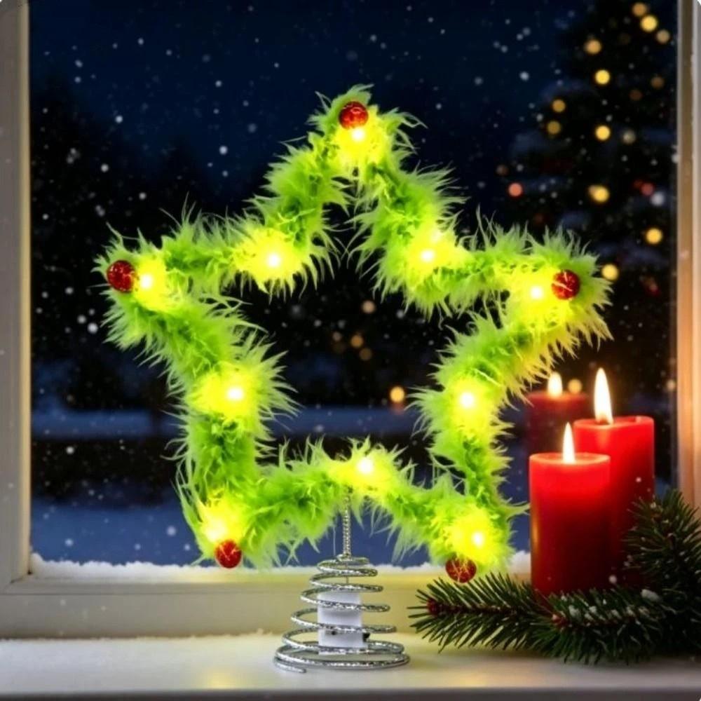 Creative Design Plush Star Decoration Furry Christmas Tree Decorations Home Decor