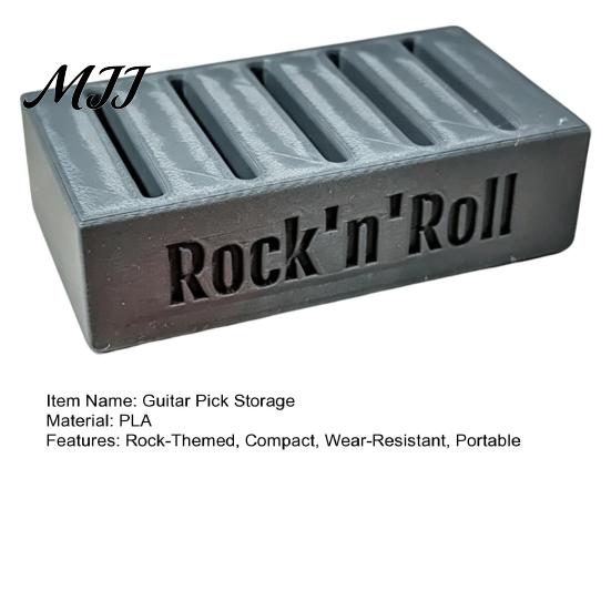 Guitar Accessory Storage Box 3D Printed Pick Holder, Multi Slot Display Portable Acoustic Box, Desktop Organizer, Gift for Players & Music Lovers