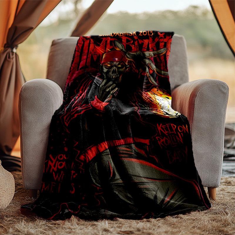 Limp Bizkit Flannel Blanket Soft Warm All-Season Throw, Design for Camping, Car Travel, Hiking Sofa, Bed, Office Perfect Gift for Parties