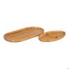 Set of 2 Natural Bamboo Serving Trays