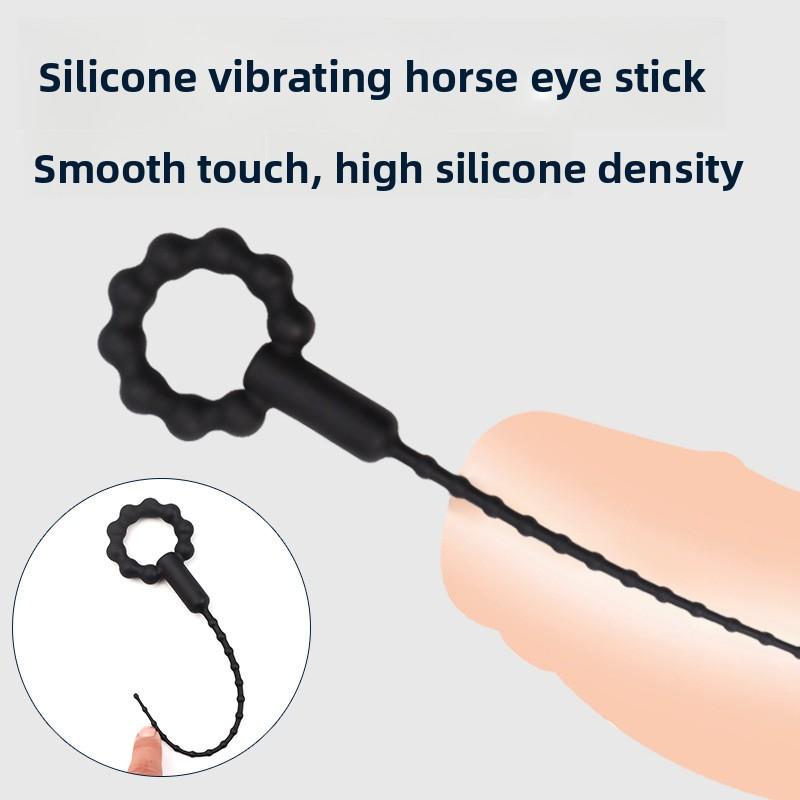Silicone Vibrating Urethral Sound for Intense Stimulation, Electric Prostate Massager Toy, Soft & Flexible Beaded Design