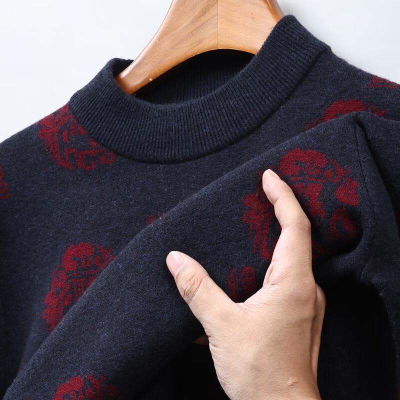 Pull à col rond épais en pure laine pour homme Hengyuanxiang