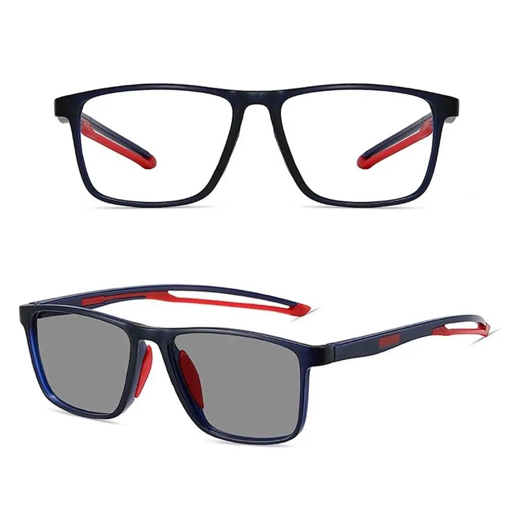 

Мультифокальные фотохромные очки для чтения с антисиним светом для мужчин и женщин, прогрессивные очки для ближнего света, спортивные очки для дальнего видения + 100 + 400 Strength 100