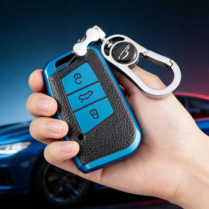 Auto Keyless Holder Shell Fob Keychain For Volkswagen VW Magotan Passat B8 For Skoda Superb A7 TPU Leather Car Remote Key Case Cover
