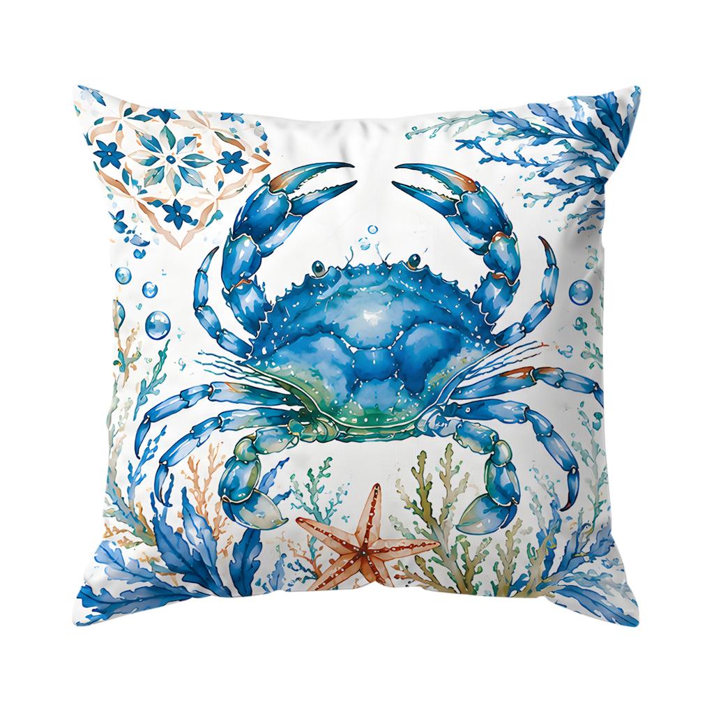 1pcs Blues Sea Life Pattern Cushions Pillowcase Polyester Cushion Cover Throw Pillow Pillowcover Home Car Sofa Decor