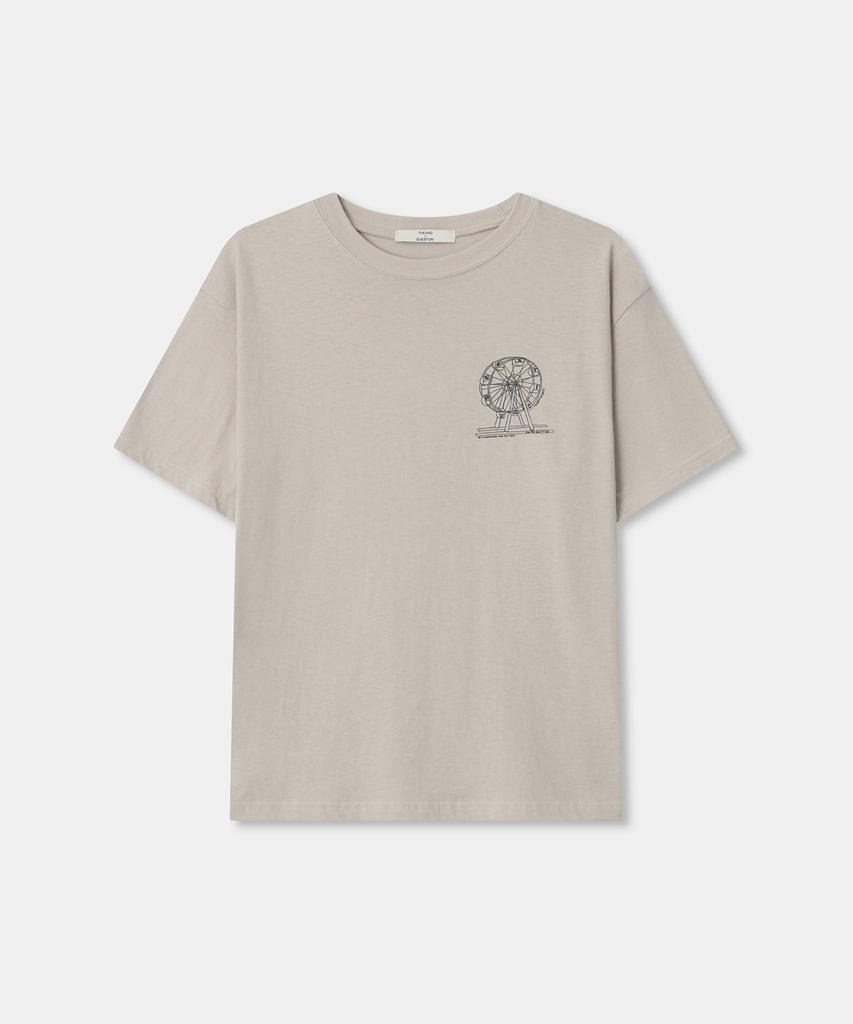 Diaendeukweseucheon Big Wheel Print T-Shirt / Beige