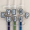 1Pcs Letter Silicone Straw Covers Cap Compatible With Stanley 30&40Oz Cup10Mm Straw Toppers Reusable Dust-Proof Straw Caps